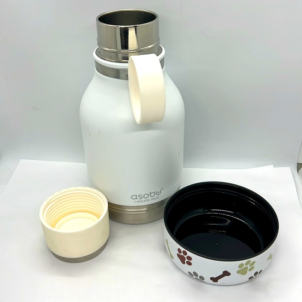 Asobu 33oz Stainless Steel Insulated Dog Bowl Bottle Preowned
